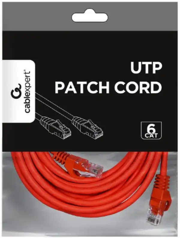 PP6U-3M/R Gembird Mrezni kabl, CAT6 UTP Patch cord 3m red