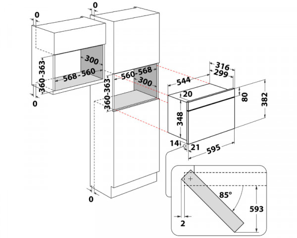 WHIRLPOOL Ugradna mikrotalasna rerna MBNA900B