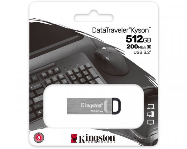 KINGSTON 512GB DataTraveler Kyson USB 3.2 flash DTKN512GB sivi 