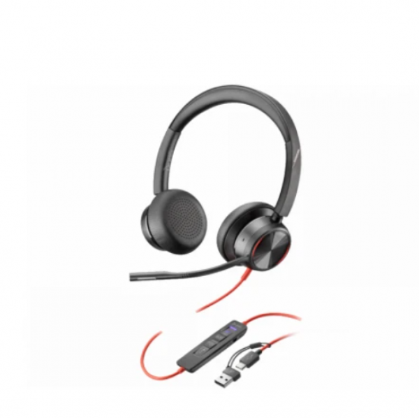 HP Slušalice Poly Blackwire 3225 Stereo USB-C Headset +3.5mm Plug +USB-C/A Adapter/8X229AA/crna