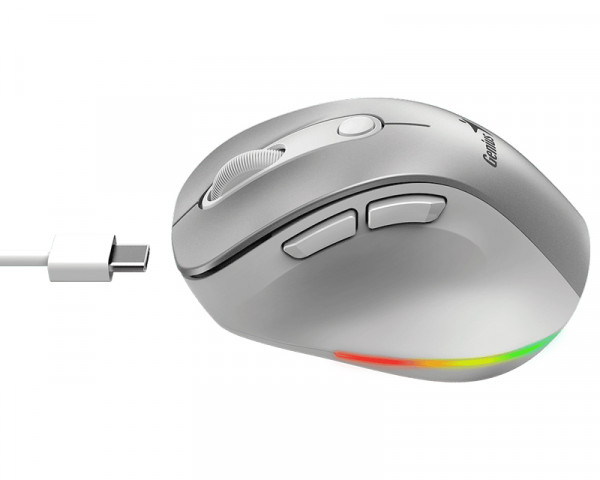 GENIUS Ergo 9000S Pro Silver USB Bežični sivi miš 