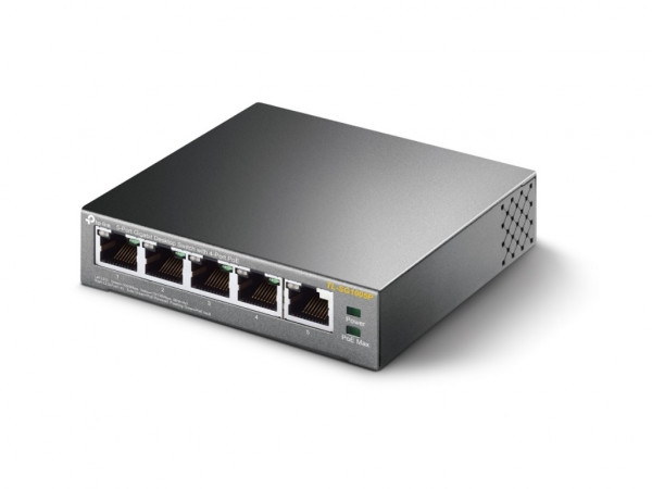 Switch TP-LINK TL-SG1005P Gigabit/5x RJ45/10/100/1000Mbps/4x PoE+/56W PoE/metalno kuciste