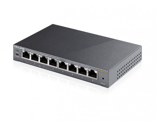 Switch TP-LINK TL-SG108PE Gigabit/8xRJ45/10/100/1000Mbps/eSmart/4xPoE/Desktop metalno  kućište