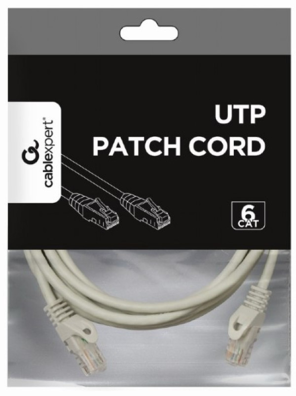 Gembird Mrezni kabl, PP6U-CU-3M CAT6 BAKARNI UTP Patch cord 3m grey