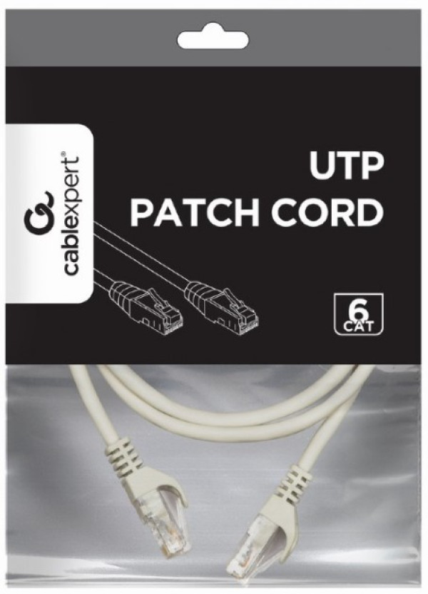 Gembird Mrezni kabl,  PP6U-CU-1M CAT6 BAKARNI UTP Patch cord 1m grey