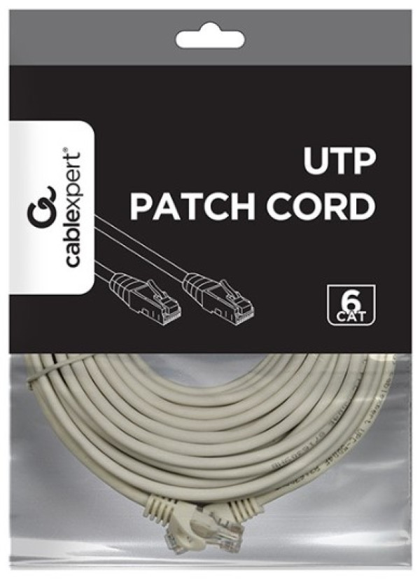 Gembird Mrezni kabl, PP6U-CU-10M CAT6 BAKARNI UTP Patch cord 10m grey