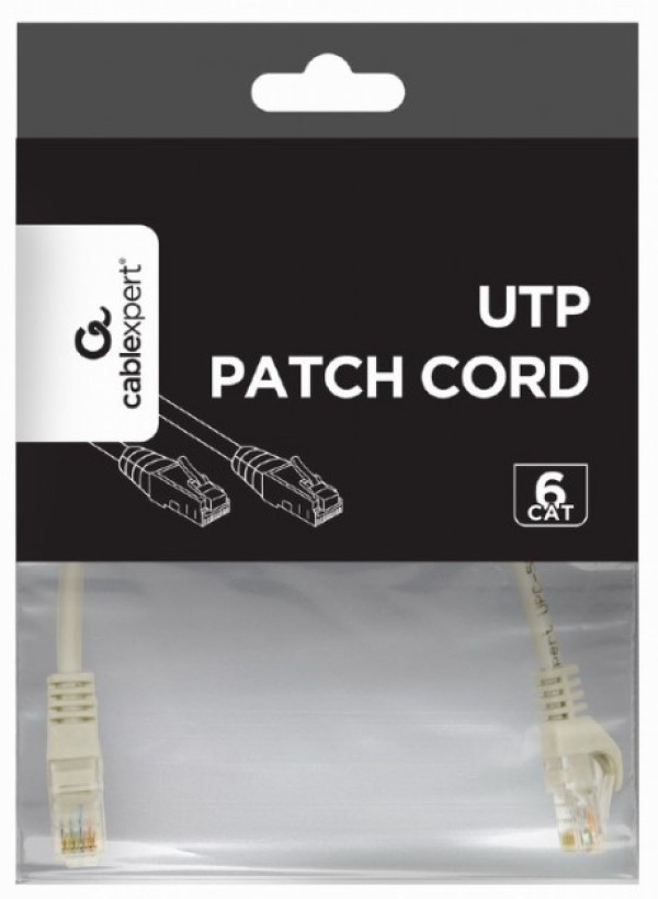 Gembird Mrezni kabl, PP6U-CU-0.25M CAT6 BAKARNI UTP Patch cord 0.25m grey