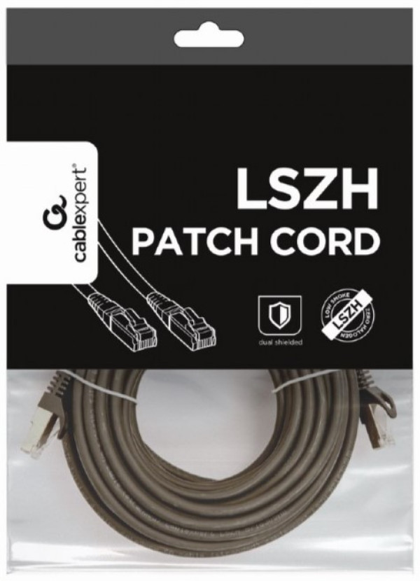 Gembird Mrezni kabl, PP6A-LSZHCU-BK-10M SFTP CAT.6A BAKARNI LSZH Patch cord 10m Black