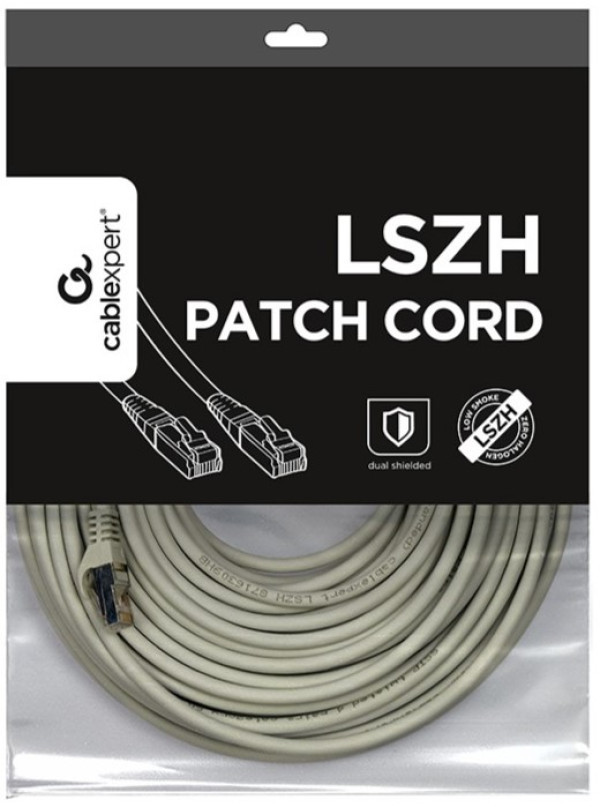 Gembird Mrezni kabl, PP6A-LSZHCU-45M SFTP CAT.6A BAKARNI LSZH Patch cord 45m Grey