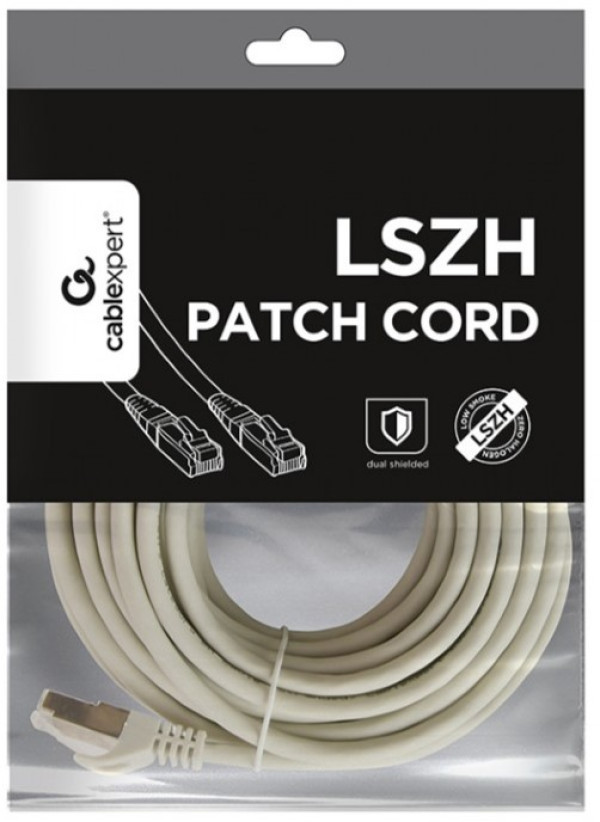 PP6A-LSZHCU-10M Gembird Mrezni kabl, SFTP CAT.6A BAKARNI LSZH Patch cord 10m Grey