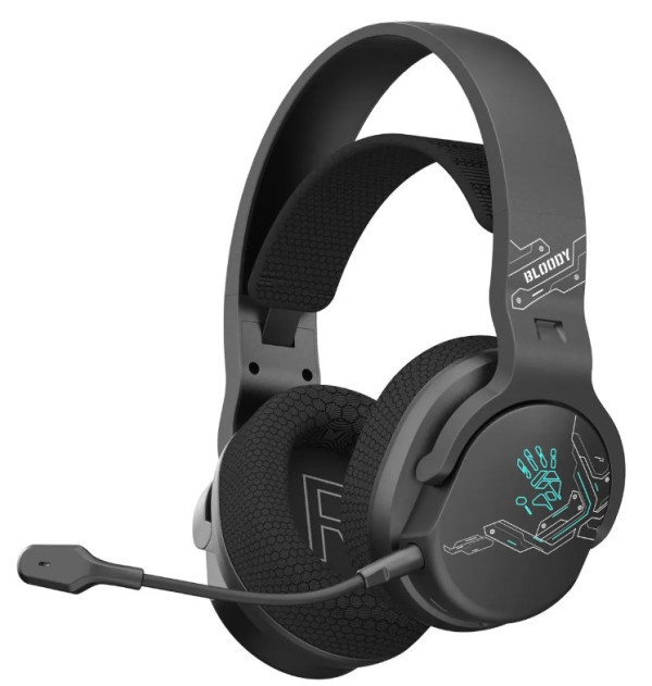 A4 TECH A4-GR370 BLACK A4Tech Bloody gejmerske slusalice sa mikrofonom, BTv5.3+2,4Ghz+kabl, 50mm/16ohm, RGB