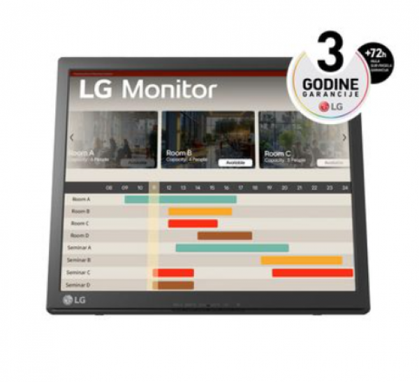 17'' TN SXGA 1280x1024@75Hz touch monitor, 5:4, 1000:1, 5ms, 200 cd/m?, 170?/160?, 1 D-Sub , 1 USB Upstream Port  2.0, USB A to B, Tilt, Bl