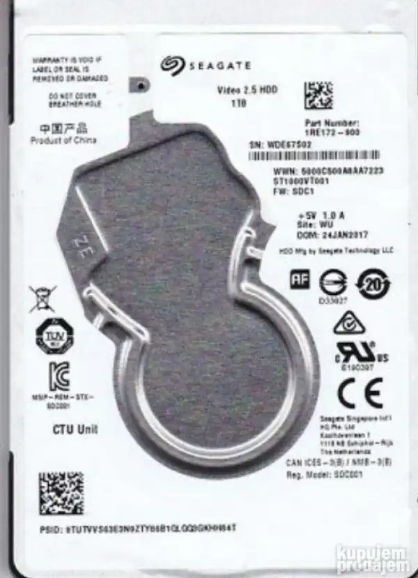 HDD 2.5'' * 1TB ST1000VT001 SEAGATE 5400RPM 128MB SATA3 (3999)