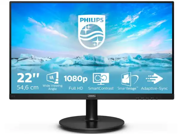 PHILIPS LCD 21.5'' 221V8/00 VA Full HD, 75Hz, Adaptive synce, VGA, HDMI, Vesa